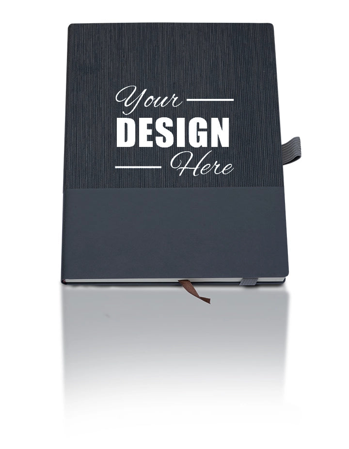 Premium Grey A5 Leather-Bound Promotional Notebook – 100 Sheets | Corporate Gift grey